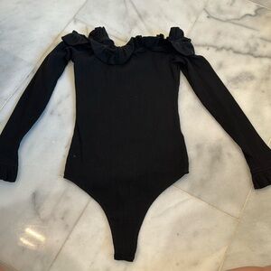 Lovers + friends black long sleeve bodysuit